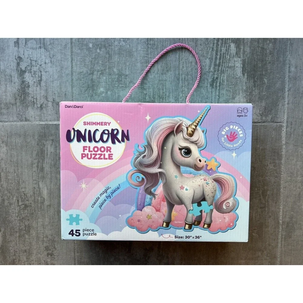Jumbo Shimmery Floor Puzzle Unicorn Jigsaw Large 45 Piece NEW 30